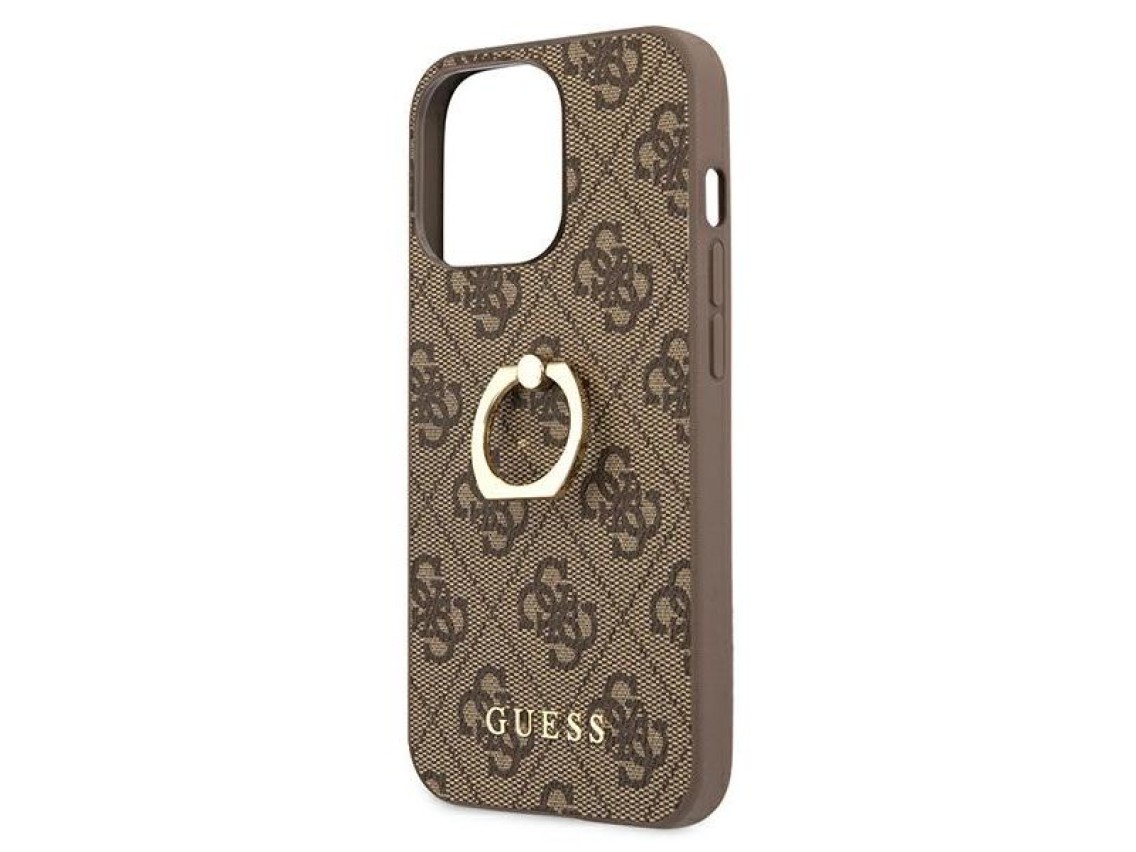 Capa rígida Guess GUHCP13L4GMRBR para iPhone 13 Pro / 13 de 6,1" marrom/marrom 4G com suporte de ane