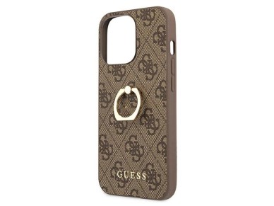 Guess GUHCP13L4GMRBR iPhone 13 Pro / 13 6.1" brown/brown hardcase 4G with ring stand Guess GUHCP13L4GMRBR iPhone 13 Pro / 13 6.1" brown/brown hardcase 4G with ring stand