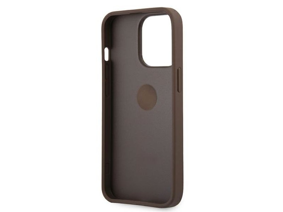 Capa rígida Guess GUHCP13L4GMRBR para iPhone 13 Pro / 13 de 6,1" marrom/marrom 4G com suporte de ane
