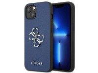 Funda rígida Guess GUHCP13SSA4GSBL para iPhone 13 mini de 5,4" azul/azul, Saffiano, 4G, con logo met Funda rígida Guess GUHCP13SSA4GSBL para iPhone 13 mini de 5,4" azul/azul, Saffiano, 4G, con logo met