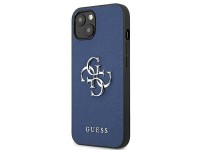 Funda rígida Guess GUHCP13SSA4GSBL para iPhone 13 mini de 5,4" azul/azul, Saffiano, 4G, con logo met Funda rígida Guess GUHCP13SSA4GSBL para iPhone 13 mini de 5,4" azul/azul, Saffiano, 4G, con logo met