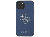 Funda rígida Guess GUHCP13SSA4GSBL para iPhone 13 mini de 5,4" azul/azul, Saffiano, 4G, con logo met Funda rígida Guess GUHCP13SSA4GSBL para iPhone 13 mini de 5,4" azul/azul, Saffiano, 4G, con logo met