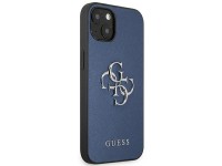 Funda rígida Guess GUHCP13SSA4GSBL para iPhone 13 mini de 5,4" azul/azul, Saffiano, 4G, con logo met Funda rígida Guess GUHCP13SSA4GSBL para iPhone 13 mini de 5,4" azul/azul, Saffiano, 4G, con logo met