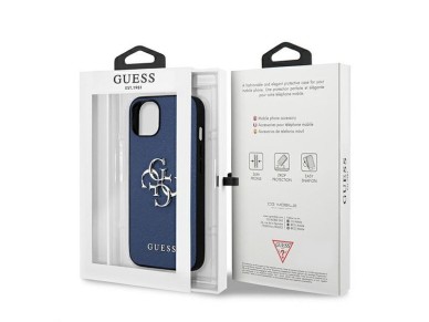 Guess GUHCP13SSA4GSBL iPhone 13 mini 5.4" blue/blue hardcase Saffiano 4G Metal Logo Guess GUHCP13SSA4GSBL iPhone 13 mini 5.4" blue/blue hardcase Saffiano 4G Metal Logo