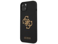 Capa r�gida de silicone preta/preta com logo 4G para iPhone 13 mini 5.4" Guess GUHCP13SLS4GGBK