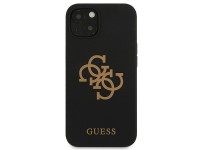 Capa r�gida de silicone preta/preta com logo 4G para iPhone 13 mini 5.4" Guess GUHCP13SLS4GGBK
