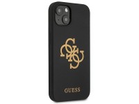 Capa r�gida de silicone preta/preta com logo 4G para iPhone 13 mini 5.4" Guess GUHCP13SLS4GGBK