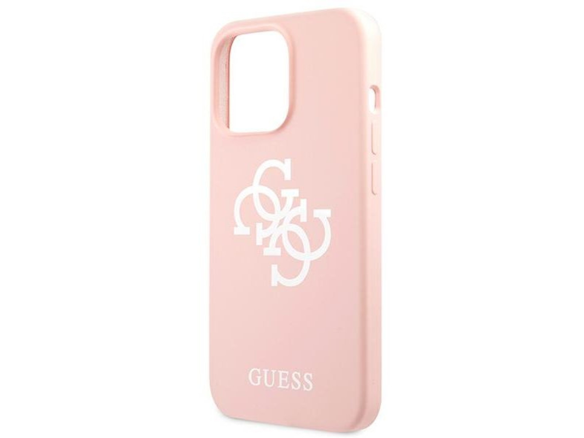 Capa rígida de silicone rosa com logo 4G para iPhone 13 Pro / 13 de 6,1