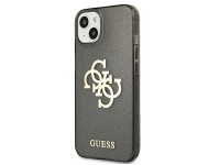 Capa rígida preta/preta com glitter e logo grande para iPhone 13 mini 5.4" da Guess (GUHCP13SPCUGL4G Capa rígida preta/preta com glitter e logo grande para iPhone 13 mini 5.4" da Guess (GUHCP13SPCUGL4G