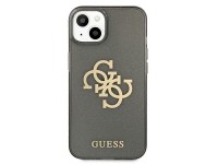 Capa rígida preta/preta com glitter e logo grande para iPhone 13 mini 5.4" da Guess (GUHCP13SPCUGL4G Capa rígida preta/preta com glitter e logo grande para iPhone 13 mini 5.4" da Guess (GUHCP13SPCUGL4G