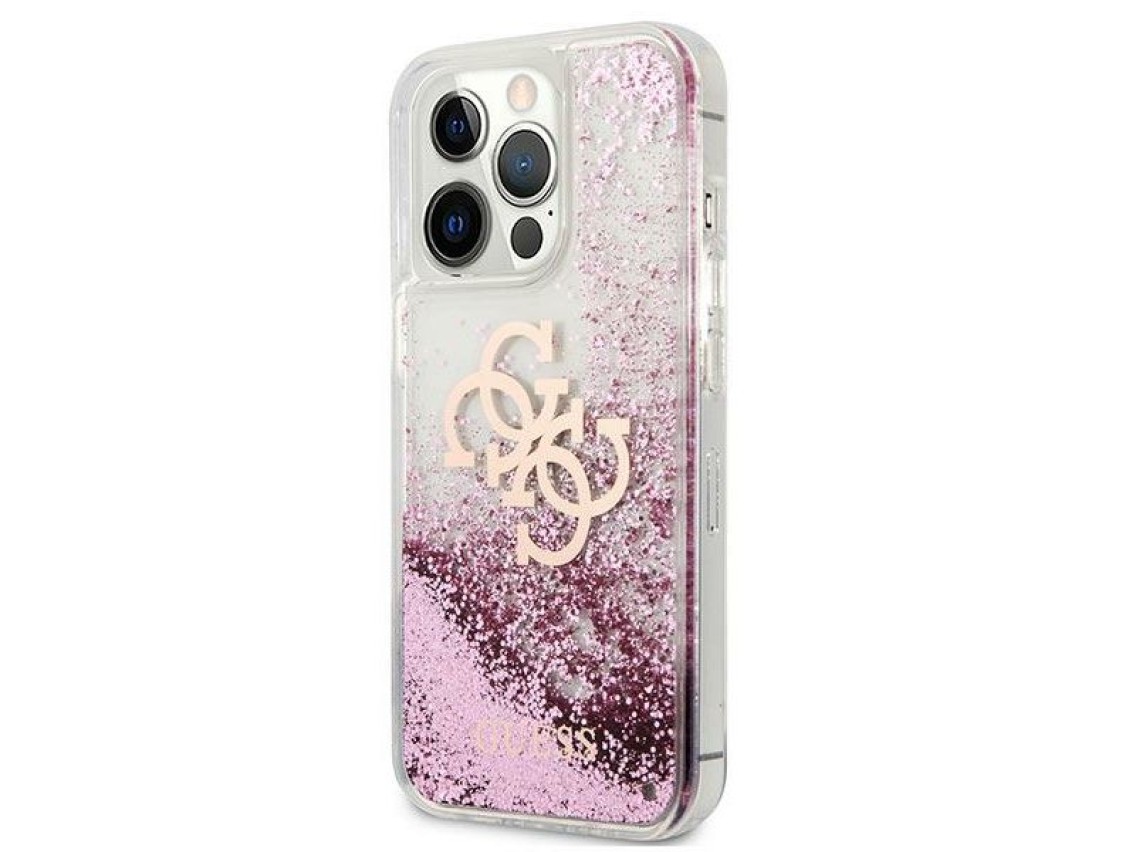 Guess GUHCP13XLG4GPI iPhone 13 Pro Max 6.7" pink/pink hardcase 4G Big Liquid Glitter