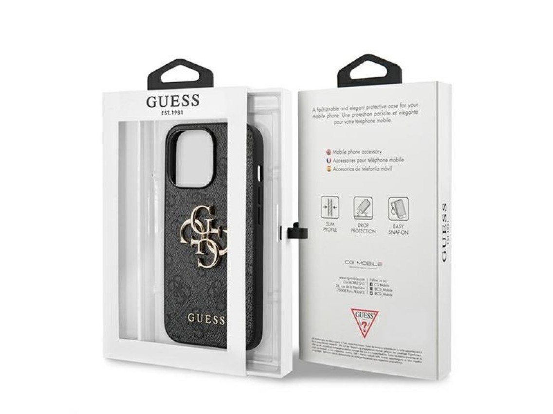 Guess GUHCP13L4GMGGR iPhone 13 Pro / 13 6.1" grey/grey hardcase 4G Big Metal Logo