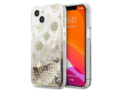 Guess GUHCP13SLGPEGO iPhone 13 mini 5.4" gold/gold hardcase Peony Liquid Glitter Guess GUHCP13SLGPEGO iPhone 13 mini 5.4" gold/gold hardcase Peony Liquid Glitter