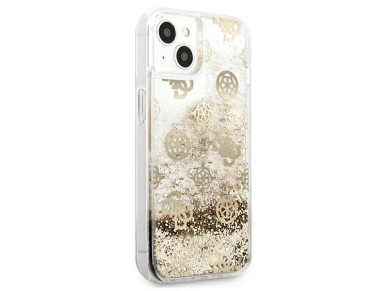 Guess GUHCP13SLGPEGO iPhone 13 mini 5.4" gold/gold hardcase Peony Liquid Glitter Guess GUHCP13SLGPEGO iPhone 13 mini 5.4" gold/gold hardcase Peony Liquid Glitter