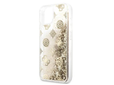 Guess GUHCP13SLGPEGO iPhone 13 mini 5.4" gold/gold hardcase Peony Liquid Glitter Guess GUHCP13SLGPEGO iPhone 13 mini 5.4" gold/gold hardcase Peony Liquid Glitter