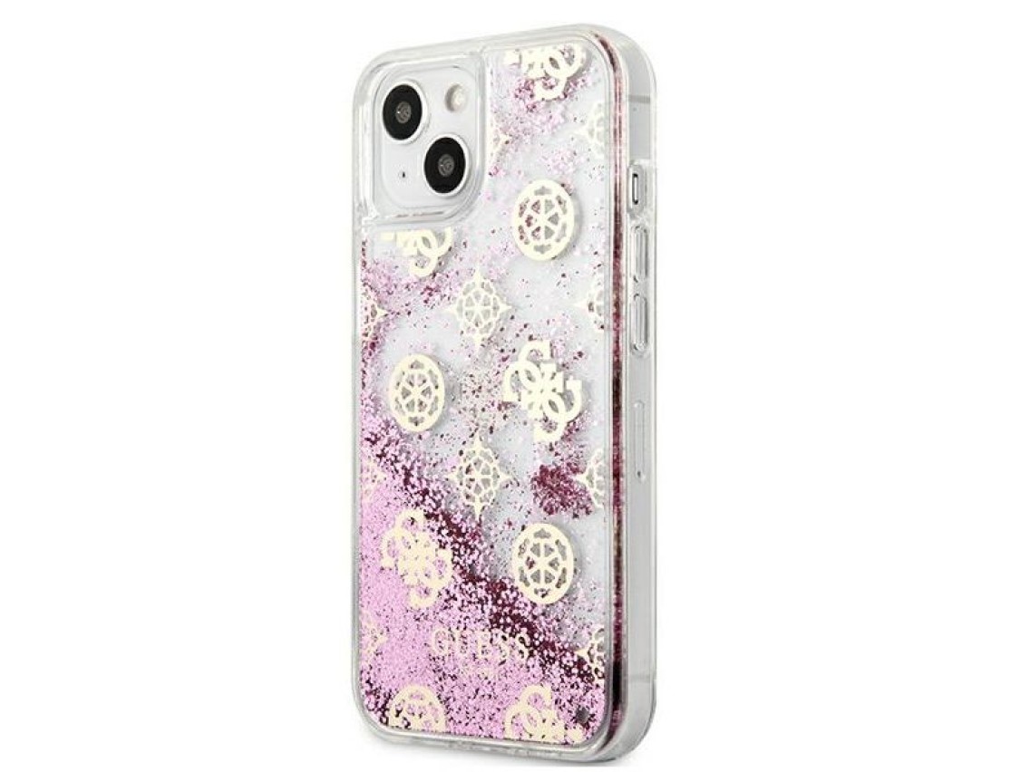 Guess GUHCP13SLGPEPI iPhone 13 mini 5.4" pink/pink hardcase Peony Liquid Glitter