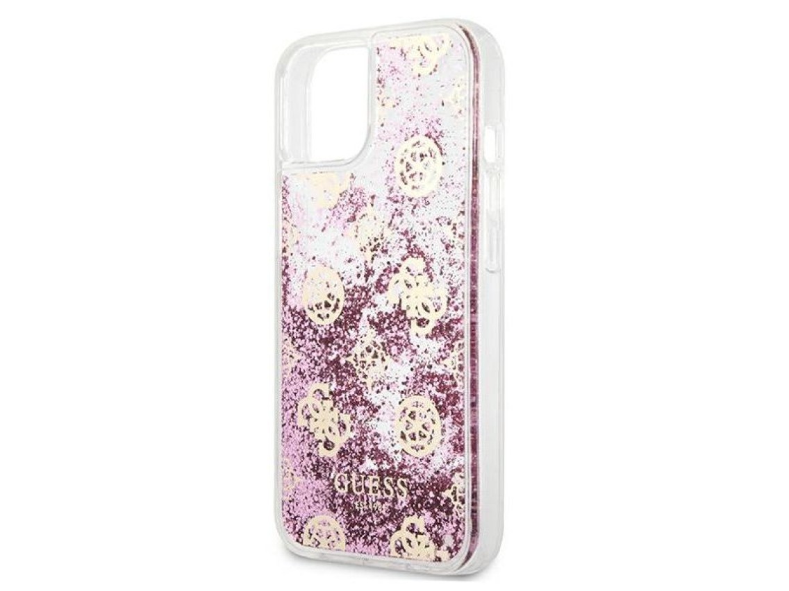Guess GUHCP13SLGPEPI iPhone 13 mini 5.4" pink/pink hardcase Peony Liquid Glitter