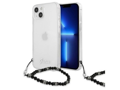 Capa rígida transparente Guess GUHCP13MKPSBK para iPhone 13 de 6,1 polegadas, cor Preto Pérola. Capa rígida transparente Guess GUHCP13MKPSBK para iPhone 13 de 6,1 polegadas, cor Preto Pérola.