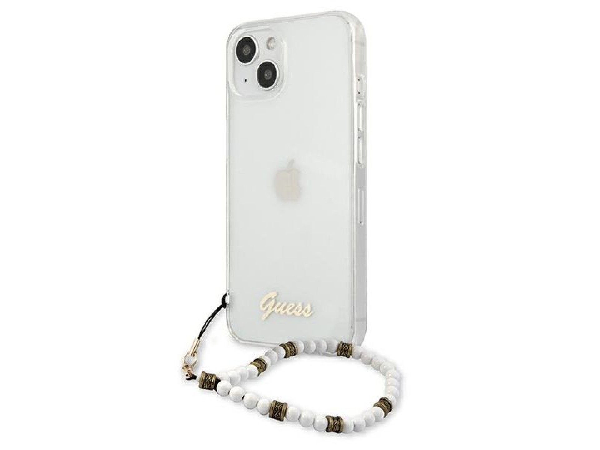Funda rígida transparente Guess GUHCP13SKPSWH para iPhone 13 mini de 5,4