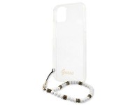 Funda rígida transparente Guess GUHCP13SKPSWH para iPhone 13 mini de 5,4", color blanco perla. Funda rígida transparente Guess GUHCP13SKPSWH para iPhone 13 mini de 5,4", color blanco perla.