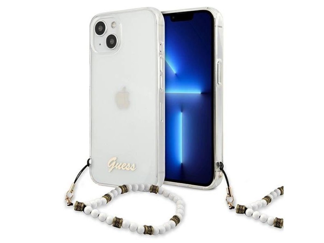 Guess GUHCP13MKPSWH iPhone 13 6.1" Transparent hardcase White Pearl