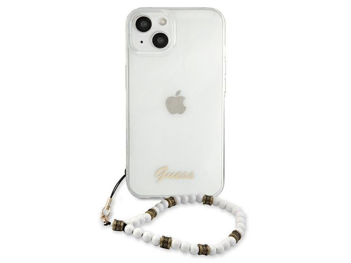 Guess GUHCP13MKPSWH iPhone 13 6.1" Transparent hardcase White Pearl