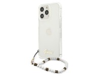 Guess GUHCP13LKPSWH iPhone 13 Pro / 13 6.1" Transparent Hardcase White Pearl Guess GUHCP13LKPSWH iPhone 13 Pro / 13 6.1" Transparent Hardcase White Pearl
