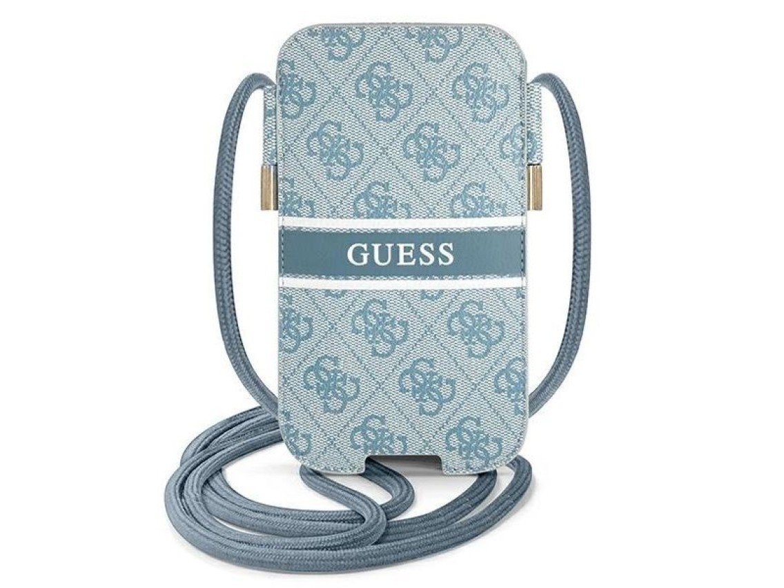 Bolsa Guess GUPHL4GDBL 6.7" azul/azul com estojo rígido e listras 4G