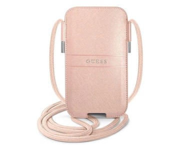 Guess Saffiano Strap 6.1'' Bag - Pink Guess Saffiano Strap 6.1'' Bag - Pink