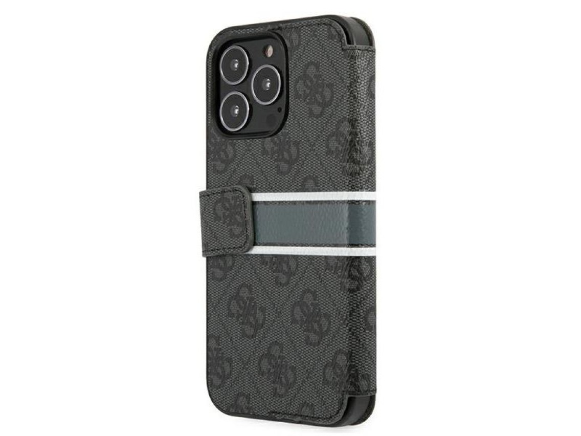 Guess GUBKP13L4GDGR iPhone 13 Pro / 13 6.1" gris/libro gris 4G Stripe