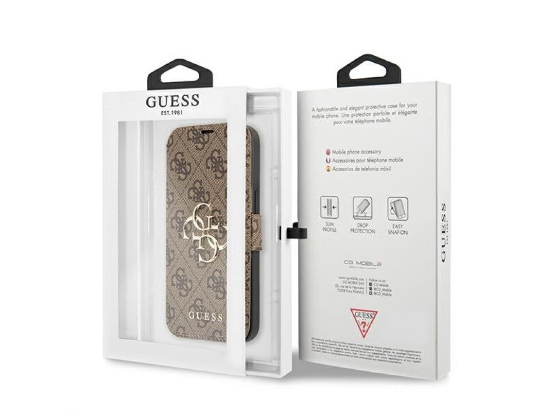 Guess GUBKP13X4GMGBR iPhone 13 Pro Max 6.7" marrom/marrom livro 4G Big Metal Logo