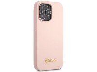 Guess GUHCP13XLSLMGLP iPhone 13 Pro Max 6.7" light pink/light pink hardcase Silicone Script Gold Log Guess GUHCP13XLSLMGLP iPhone 13 Pro Max 6.7" light pink/light pink hardcase Silicone Script Gold Log