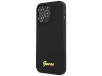 Capa rígida de silicone Guess GUHCP13XLSLMGBK para iPhone 13 Pro Max 6.7" preta/preta com logotipo d Capa rígida de silicone Guess GUHCP13XLSLMGBK para iPhone 13 Pro Max 6.7" preta/preta com logotipo d