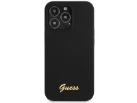 Capa rígida de silicone Guess GUHCP13XLSLMGBK para iPhone 13 Pro Max 6.7" preta/preta com logotipo d Capa rígida de silicone Guess GUHCP13XLSLMGBK para iPhone 13 Pro Max 6.7" preta/preta com logotipo d