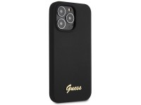 Capa rígida de silicone Guess GUHCP13XLSLMGBK para iPhone 13 Pro Max 6.7" preta/preta com logotipo d Capa rígida de silicone Guess GUHCP13XLSLMGBK para iPhone 13 Pro Max 6.7" preta/preta com logotipo d