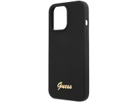 Capa rígida de silicone Guess GUHCP13XLSLMGBK para iPhone 13 Pro Max 6.7" preta/preta com logotipo d Capa rígida de silicone Guess GUHCP13XLSLMGBK para iPhone 13 Pro Max 6.7" preta/preta com logotipo d