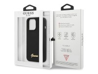 Capa rígida de silicone Guess GUHCP13XLSLMGBK para iPhone 13 Pro Max 6.7" preta/preta com logotipo d Capa rígida de silicone Guess GUHCP13XLSLMGBK para iPhone 13 Pro Max 6.7" preta/preta com logotipo d