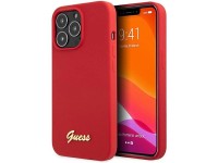 Capa rígida Guess GUHCP13XLSLMGRE para iPhone 13 Pro Max 6.7" nas cores vermelho/bordô, com logotipo Capa rígida Guess GUHCP13XLSLMGRE para iPhone 13 Pro Max 6.7" nas cores vermelho/bordô, com logotipo