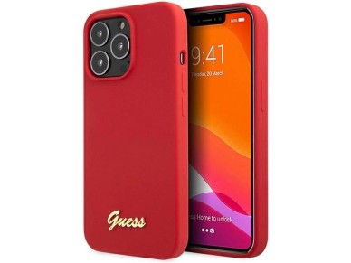 Guess GUHCP13XLSLMGRE iPhone 13 Pro Max 6.7" red/burgundy hard case Silicone Vintage Gold Logo Guess GUHCP13XLSLMGRE iPhone 13 Pro Max 6.7" red/burgundy hard case Silicone Vintage Gold Logo