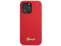 Capa rígida Guess GUHCP13XLSLMGRE para iPhone 13 Pro Max 6.7" nas cores vermelho/bordô, com logotipo Capa rígida Guess GUHCP13XLSLMGRE para iPhone 13 Pro Max 6.7" nas cores vermelho/bordô, com logotipo