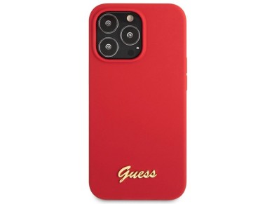 Guess GUHCP13XLSLMGRE iPhone 13 Pro Max 6.7" red/burgundy hard case Silicone Vintage Gold Logo Guess GUHCP13XLSLMGRE iPhone 13 Pro Max 6.7" red/burgundy hard case Silicone Vintage Gold Logo