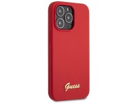 Capa rígida Guess GUHCP13XLSLMGRE para iPhone 13 Pro Max 6.7" nas cores vermelho/bordô, com logotipo Capa rígida Guess GUHCP13XLSLMGRE para iPhone 13 Pro Max 6.7" nas cores vermelho/bordô, com logotipo