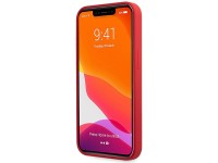 Capa rígida Guess GUHCP13XLSLMGRE para iPhone 13 Pro Max 6.7" nas cores vermelho/bordô, com logotipo Capa rígida Guess GUHCP13XLSLMGRE para iPhone 13 Pro Max 6.7" nas cores vermelho/bordô, com logotipo
