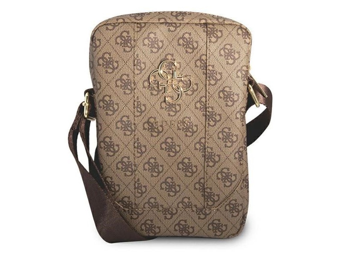 Bolsa Guess GUTB10G4GFBR 10" marrom / marrom 4G com logo grande em metal