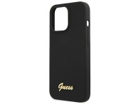 Capa rígida de silicone Guess GUHMP13XLSLMGBK para iPhone 13 Pro Max 6.7" preta/preta com logotipo d Capa rígida de silicone Guess GUHMP13XLSLMGBK para iPhone 13 Pro Max 6.7" preta/preta com logotipo d