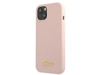 Funda rígida Guess GUHMP13MLSLMGLP para iPhone 13 de 6,1" en rosa claro/rosa claro, de silicona con Funda rígida Guess GUHMP13MLSLMGLP para iPhone 13 de 6,1" en rosa claro/rosa claro, de silicona con