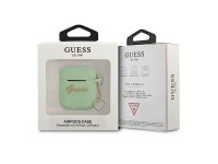 Capa para AirPods Guess GUA2LSCHSN, verde/verde, em silicone, com pingente de coração. Capa para AirPods Guess GUA2LSCHSN, verde/verde, em silicone, com pingente de coração.