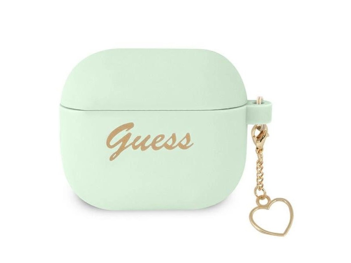 Guess GUA3LSCHSN AirPods 3 cover green/green Silicone Charm Heart Collection