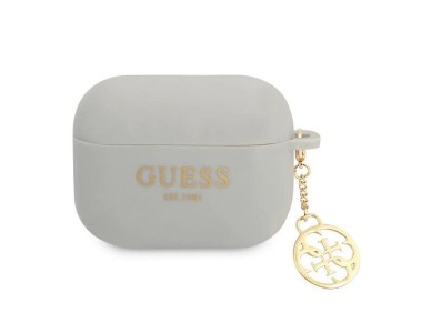 Capa para AirPods Pro Guess GUAPLSC4EG, cinza/cinza, com pingente de silicone, cole��o 4G