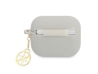 Capa para AirPods Pro Guess GUAPLSC4EG, cinza/cinza, com pingente de silicone, cole��o 4G